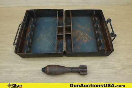 Military Surplus COLLECTOR'S Mortar Shell. Good Condition. WWII INERT GERMAN 5CM Mortar Shell, In