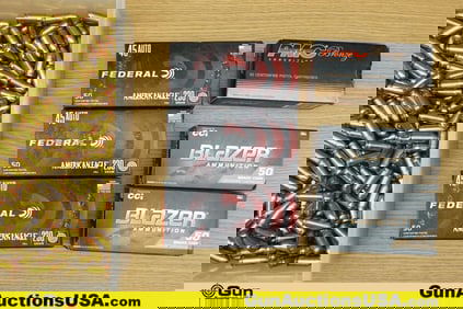 FED, CCI, PMC, Etc. .45 ACP Ammo. Approx. 550 Total Rounds of .45 ACP Assorted Grain Weight and
