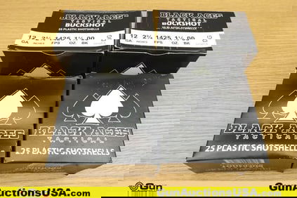 Black Aces 12 Ga. Ammo. 100 Rounds of 12 Ga. 2 3/4 " Buckshot.. (75984) (GSCU75)