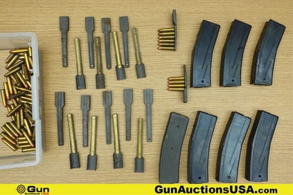 Aguila, Etc. M1-Carbine Mags, Ammo, Clips. Approx. 250 Rounds of 30 CAL Carbine, Seven 20 Round