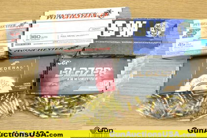 FED, WIN, PMC, Etc. .45 COLT, .357 MAG, .22 MAG, Etc. Ammo. Approx. 373 Total Rounds; 220 Rounds of