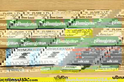 REM, WIN, FED 16 Ga. Ammo. Approx. 320 Total Rounds 12 GA. 2 3/4", Assorted Types.. (75999) (GSCW52)