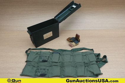 Military Surplus, Etc. 30-06 SPRNG Ammo, Bandoleers, En-Clips. Approx. 200 Total Rounds of .30-06