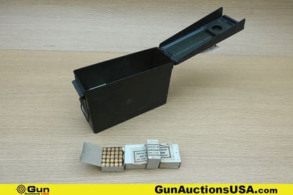 Military Surplus 9MM Ammo. 450 Rds in a Green Metal Ammo Can. . (76514) (GSCU82)