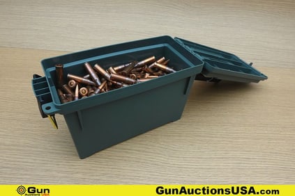 Military Surplus 7.62x54r Ammo. Approx. 200 Rds. Includes Green Polymer Ammo Can. . (76093) (GSCU60)