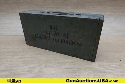 Military Surplus COLLECTOR'S Cartridge Box. Good Condition. U.S. WOOD WWI 37MM Cartridge Box. .