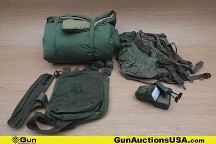 Military Surplus COLLECTOR'S Gas Masks, Sleeping Bag, Etc. . Good Condition. Two- VIETNAM Era Gas