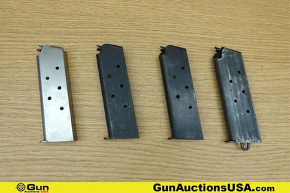 Military .45 AUTO COLLECTOR'S Magazines. Good Condition. Four-1911 .45 AUTO MAGAZINES, one with