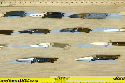 Magnum, Etc. Knives. Excellent. ; 9-Assorted Switchblade knives & 1-Folding Knife.. (64356) (GSCM14)