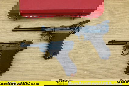 Replica Pistols. Good Condition. Two PO8 Luger Replica Pistols, in a Padded Doskocil Hard Case. .