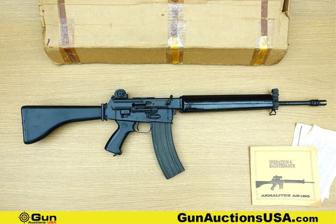 ARMALITE AR-180 5.56 MM TACTICAL Rifle. Very Good. 19.5" Barrel. Shiny Bore, Tight Action Semi Auto: ARMALITE AR-180 5.56 MM TACTICAL Rifle. Very Good. 19.5" Barrel. Shiny Bore, Tight Action Semi Auto This versatile, gas-operated rifle features a lightweight design, modular construction, and reliable