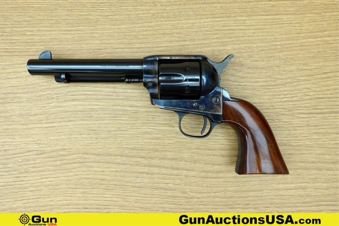 Uberti 1873 .45 COLT Revolver. Good condition, Normal Handling Marks, Scattered Spotting and/or: Uberti 1873 .45 COLT Revolver. Good condition, Normal Handling Marks, Scattered Spotting and/or Pitting. 5.5" Barrel. Shiny Bore, Tight Action Features Blued and Case Hardened Finish, Tight Lock Up, M