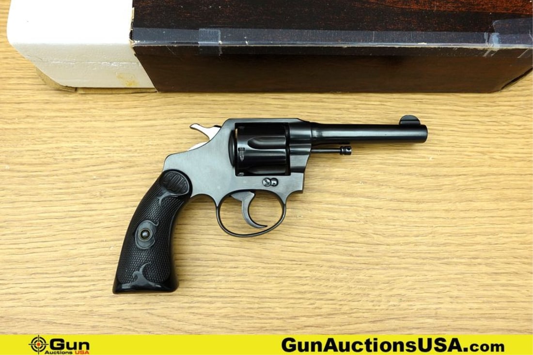 COLT POLICE POSITIVE 1ST ISSUE .38 Cal. Revolver. Good condition, Normal Handling Marks, Scattered: COLT POLICE POSITIVE 1ST ISSUE .38 Cal. Revolver. Good condition, Normal Handling Marks, Scattered Spotting and/or Pitting. 4" Barrel. Shiny Bore, Tight Action Features a Six Shot Fluted Cylinder, Fix