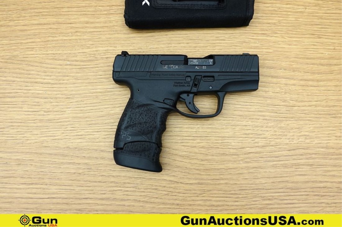 CARL WALTHER ULM/DO PPS 9X19 Pistol. Good condition, Normal Handling Marks, Scattered Spotting: CARL WALTHER ULM/DO PPS 9X19 Pistol. Good condition, Normal Handling Marks, Scattered Spotting and/or Pitting. 3" Barrel. Shiny Bore, Tight Action Semi Auto Features a Blackened Steel Slide, Fixed fro