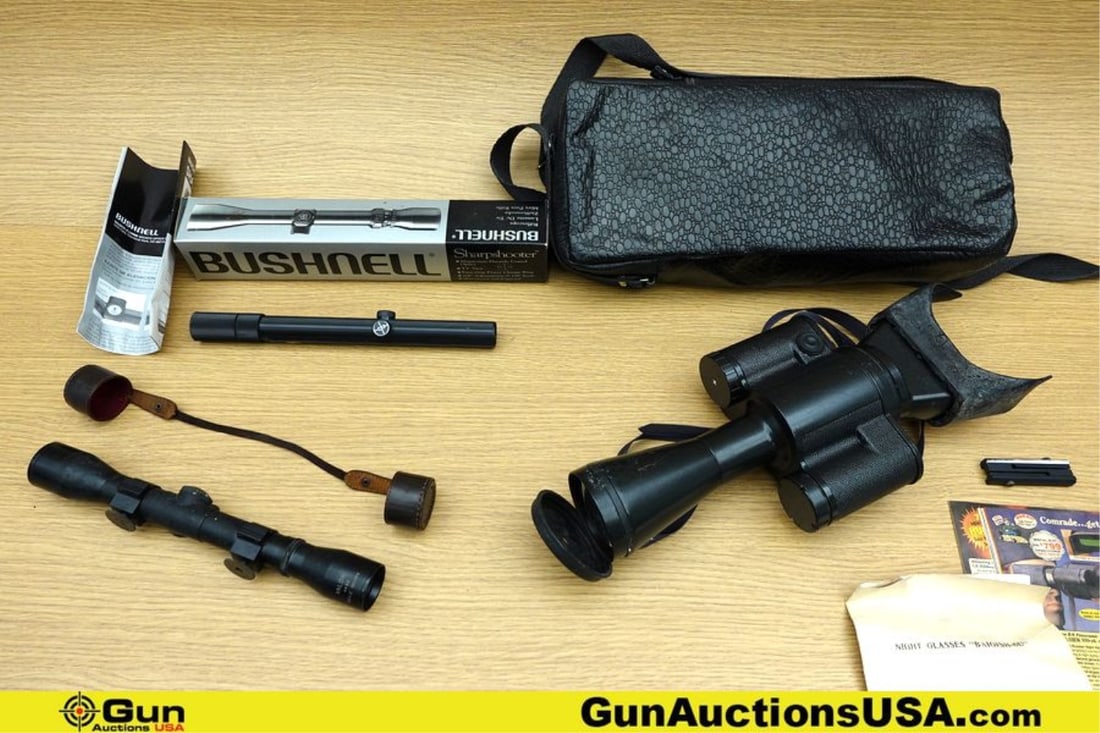 Bushnell, Valor, Etc. Scope Chief Twenty-Two Scopes. Good Condition. 3 Scopes in Total; One 4x Scope: Bushnell, Valor, Etc. Scope Chief Twenty-Two Scopes. Good Condition. 3 Scopes in Total; One 4x Scope Chief 22 Rifle Scope, One 4x32 Rifle Scope Fine Crosshair Reticle, Includes Scope Covers. One 2.4x