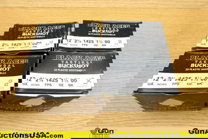 Black Aces 12 Ga. Ammo. 100 Rds of 2 3/4" 00 Buck.. (77006) (GSCU87)