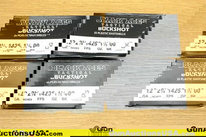 Black Aces 12 Ga. Ammo. 100 Rds of 2 3/4" 00 Buck.. (77007) (GSCU40)
