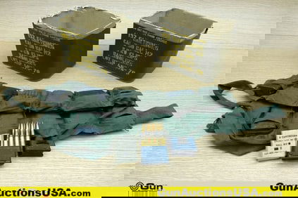 Military Surplus 30.06 Ammo . Approx. 104 Rd in Enbloc Clips and Two Open Top Ammo Cans. . (77027)