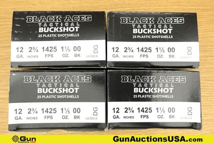 Black Aces 12 Ga. Ammo. 100 Rds of 2 3/4" 00 Buck.. (77003) (GSCU38)