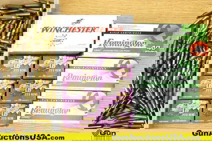REM, WIN, Etc. 5.56x45mm/.223 REM Ammo. Approx. 280 Rounds of 5.56x45mm/.233 REM ,Assorted Grain