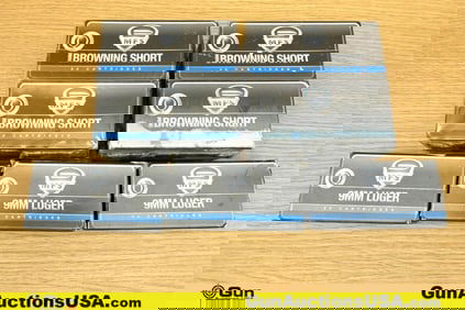 MFS BROWNING SHORT, Etc. 9MM Ammo. 550 Rds, Assorted Grains, FMJ. . (76692) (GSCU19)