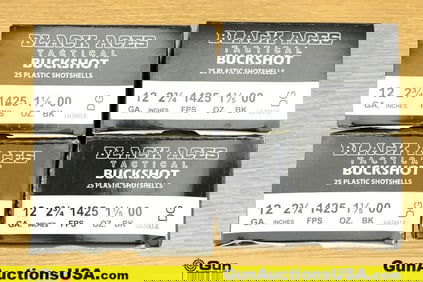 Black Aces 12 Ga. Ammo. 100 Rds of 2 3/4" 00 Buck.. (77004) (GSCU66)