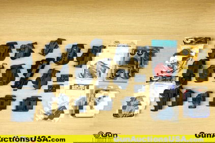 High Noon, Fobus, Black Hawk, Etc. Holsters. Excellent. 15 Pistol Holsters, Along with Three Double