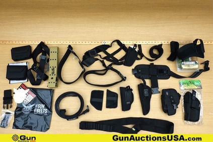 AWP, Blackhawk, Pro-Tec, Etc. Accessories. Excellent. Nine Pistol Holsters, Four Assorted Straps,