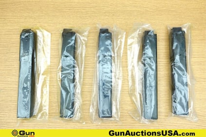 Sten 9mm Magazines. Like New. Five Steel 32 Rounds Sten Gun Mags.. (76920) (GSCN61)
