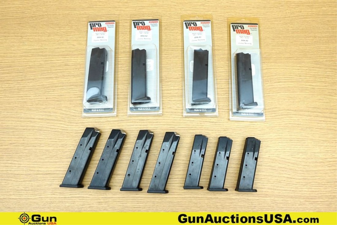 Pro Mag, Bersa THUNDER .40 S&W, .380 Plus, 9MM Magazines. Very Good. Eleven Magazines in Total; Four: Pro Mag, Bersa THUNDER .40 S&W, .380 Plus, 9MM Magazines. Very Good. Eleven Magazines in Total; Four Bersa THUNDER .40 S&W, 13 Rd Mags. Three .380 Plus, 15 Rd Mags, Four 9MM, 17 Rd Magazines. Four are