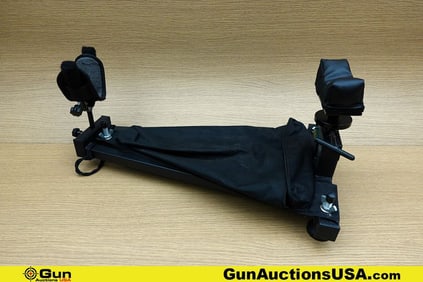 Rifle Bench Rest. Good Condition.. Adjustable Padded Shooting Rest with Leveling Gauge, and