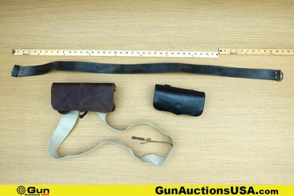 Military Surplus Cartridge Box's, Belt. Very Good. One Reproduction U.S. CIVIL War Carbine Cartridge