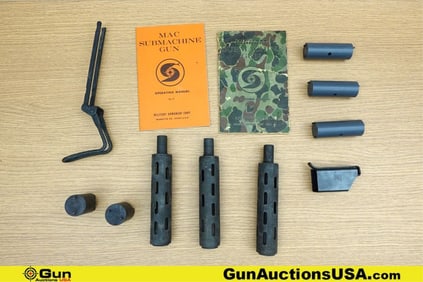 Ingram, Etc. Gun Parts. Good Condition. Two Suppressor Encapsulator Wrench Tools- Steel. Three