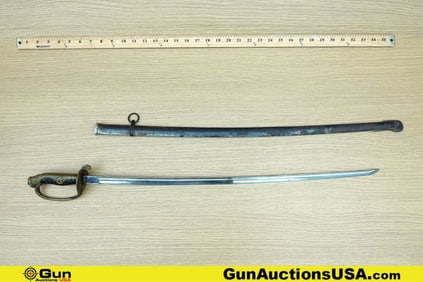 Type-19 Sword. One Type-19 Kyu Gunto Russo Japanese Dress Saber, Features an Overall Length of