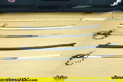 Flambeau, Hollern Solingen, Etc. Swords, Rifle Case. Good Condition. One German Army Style Saber,
