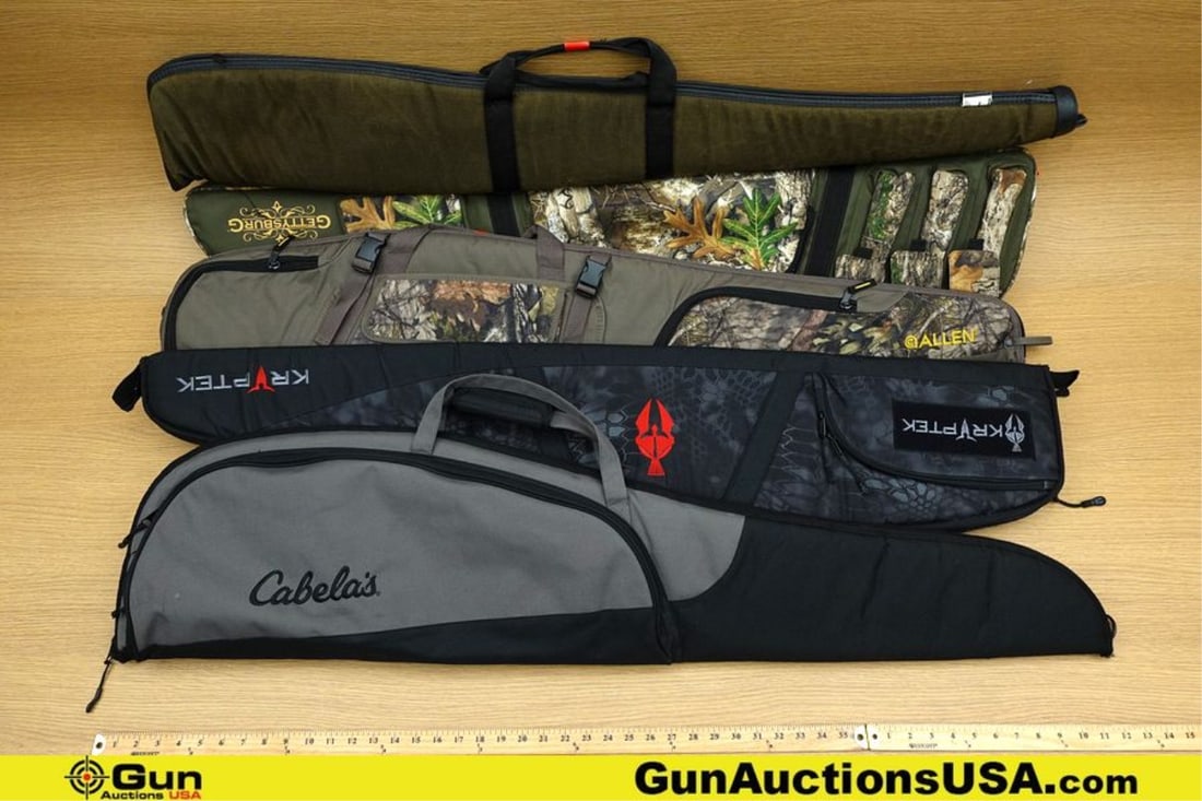 Kryptek, Allen, Etc. Rifle Bags. Five Nylon Padded and Zippered Soft Rifle Cases.. (76536) (GSCP59): Kryptek, Allen, Etc. Rifle Bags. Five Nylon Padded and Zippered Soft Rifle Cases.. (76536) (GSCP59)