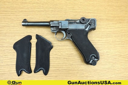 Mauser / BYF BLACK WIDOW P.08 9mm ALL MATCHING NUMBERS Pistol. Very Good. 3.75" Barrel. Shiny Bore,