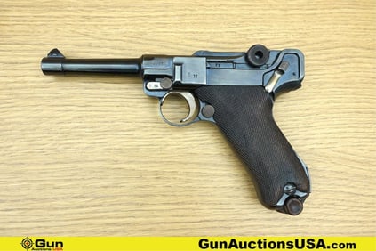 Mauser LUGER 9mm K-DATE Pistol. Excellent. 4" Barrel. Shiny Bore, Tight Action Semi Auto Features K