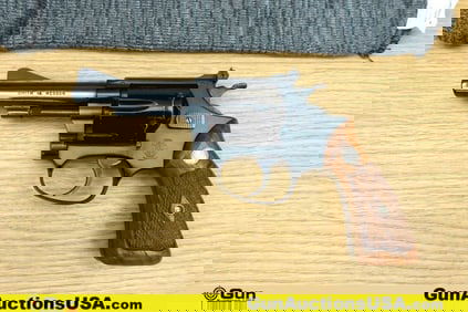 S&W 34 .22 LR MATCHING NUMBERS Revolver. Good condition, Normal Handling Marks, Scattered Spotting