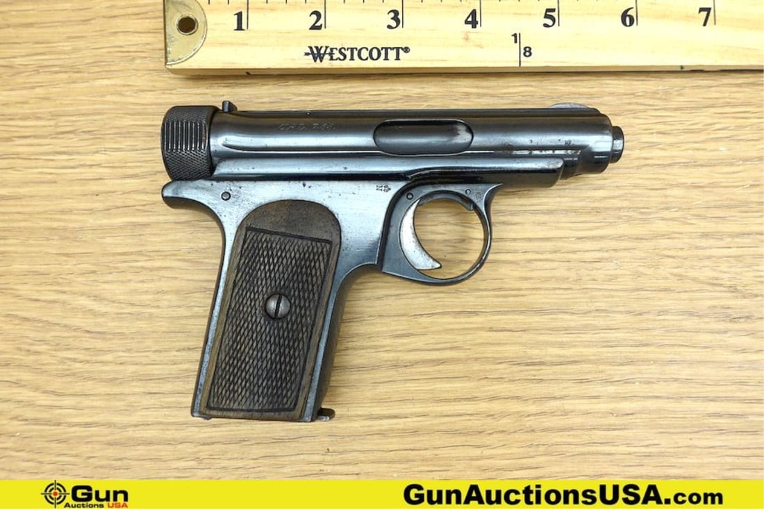 JP SAUER & SOHN, SUHL 1913 7.65 Pistol. Good condition, Normal Handling Marks, Scattered Spotting: JP SAUER & SOHN, SUHL 1913 7.65 Pistol. Good condition, Normal Handling Marks, Scattered Spotting and/or Pitting. 3" Barrel. Shiny Bore, Tight Action Semi Auto This early 20th-century semi-automatic p