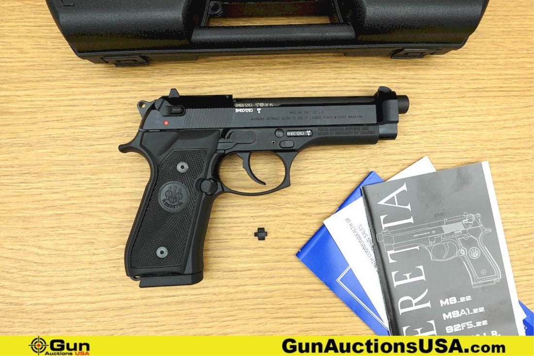 BERETTA MOD M-9 .22 LR TRAINER Pistol. Excellent. 5.25" Barrel. Shiny Bore, Tight Action Semi Auto: BERETTA MOD M-9 .22 LR TRAINER Pistol. Excellent. 5.25" Barrel. Shiny Bore, Tight Action Semi Auto M9 TRAINER, Drift Adjustable Front and Rear Sights, Ambi Slide Mounted Safety De-Cocker, Traditional 