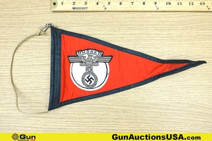 GERMAN MILITARY COLLECTOR'S Car Pennant. Excellent. One German, J90 Military NSKK Car Pennant!.
