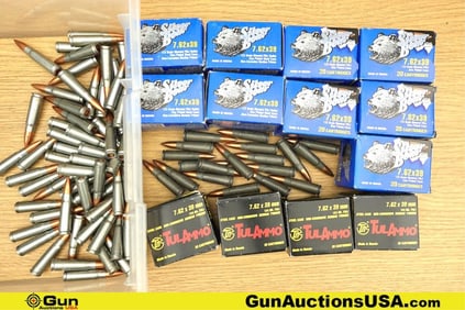 Silver Bear, Tula, Etc. 7.62x39 Ammo. 330 Rds Assorted. . (77664) (GSCU61)
