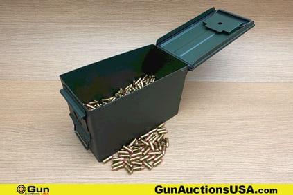 Blazer 9MM Ammo. Approx. 100 Rds. Includes Metal Ammo Can. . (77650) (GSCW75)