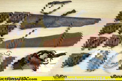 Military Surplus COLLECTOR'S . Good Condition. Mag Pouches, Holster, Etc. Eight Dual Mag Belt