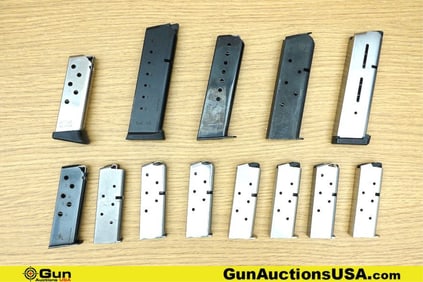 13 Magazines, 1 Wilson Combat, Four SIG .380 1911 Mags, Three .308 1911 Mags, One Walther .380 Mag,