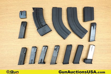 AR15-, Springfield, HMR Magazines. Good Condition. 14 Mags; One 10 Rd AR-15 Mag, Two 7.62x39 AR15