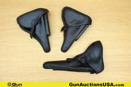 German Military Surplus COLLECTOR'S Luger Holsters. Good Condition. One WWII PROOF MARKED LUGER