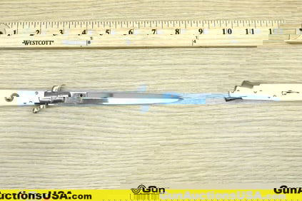 AB ITALY STELETTO Knife. Excellent. THE STILETTO! Stainless with Bronze in Color Accents, Faux Ivory