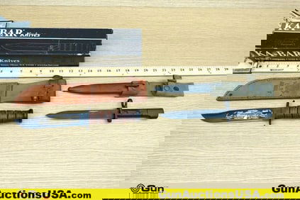 KA-BAR, Etc. U.S. ARMY PEARL HARBOR COMMEMORATIVE Bayonet, Knife. One Fixed Blade Stacked Leather